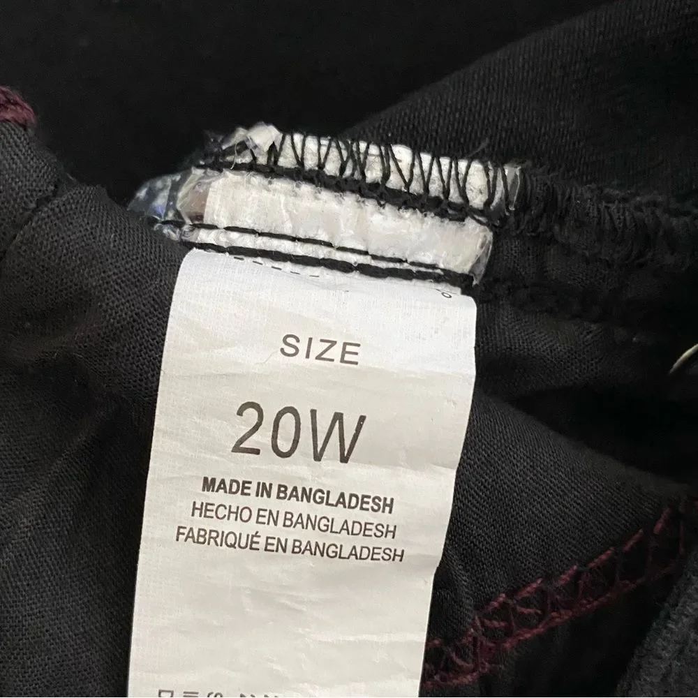 Royalty For Me Women's High Rise Ankle Skinny Jeans Size 20W Black Cuffed Hem